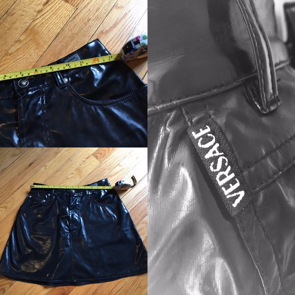 ❌SOLD❌ 🇮🇹 VTG Versace ‘Leatherette’ Skirt - Picture 6 of 8